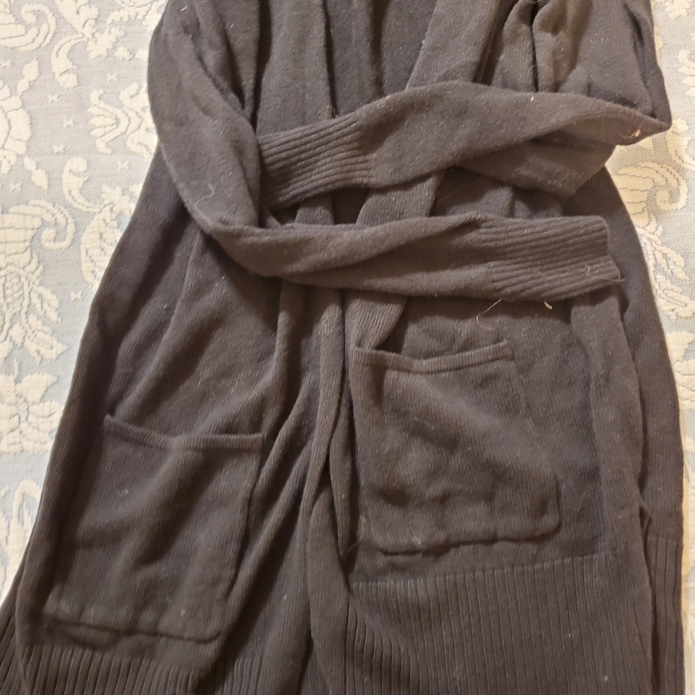 Black Long XL cardigan with pockets
